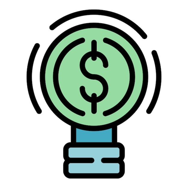 Vector de contorno del icono de la copa de la moneda El personal de formación El color del curso del taller es plano