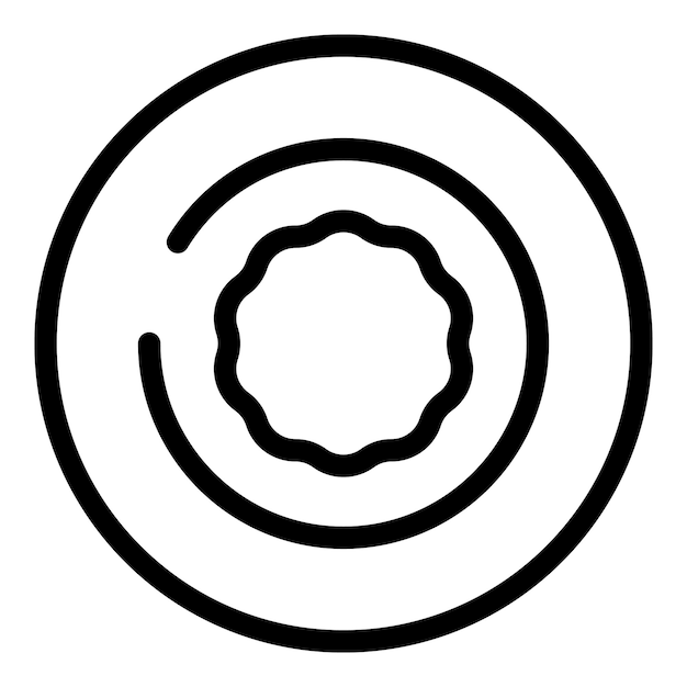 Vector de contorno del icono de la crema de la boquilla del círculo Crema de cocción