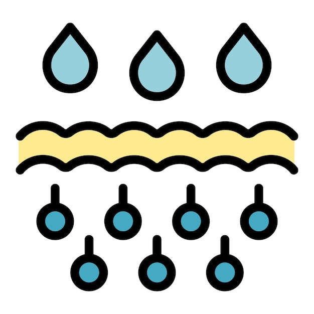 Vector de contorno del icono de la crema de suero Colágeno cuidado de la piel color de la piel plano