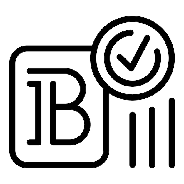 Vector de contorno de icono criptográfico de Bitcoin Moneda de billetera digital