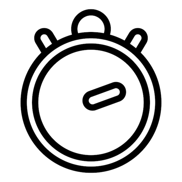Vector de contorno del icono del cronómetro clásico Tiempo de duración Calendario digital