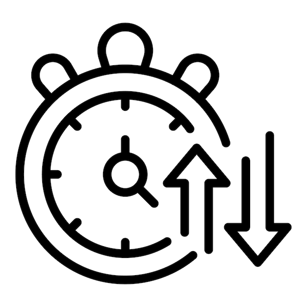 Vector de contorno del icono del cronómetro Gráfico de datos Informe de mercado