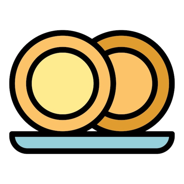 Vector de contorno del icono de la croqueta patata holandesa bola frita de color plano
