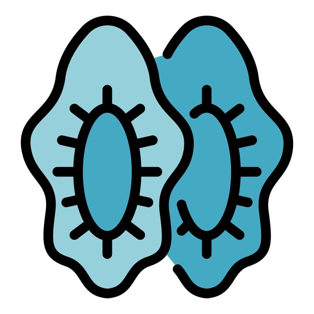 Vector de contorno del icono de la cubierta superior del zapato Equipo del pie Infección de la tela Color plano