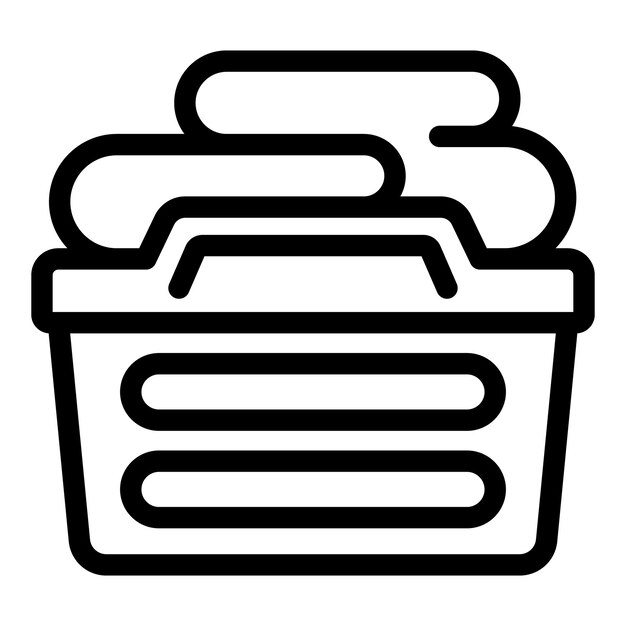 Vector de contorno del icono del cubo de la ropa del hogar Contenedor de ropa