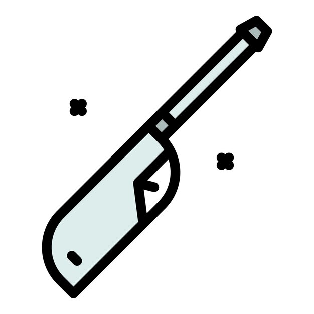 Vector de contorno del icono del cuchillo de cigarro Humo de tabaco Color plano de salud de Vape