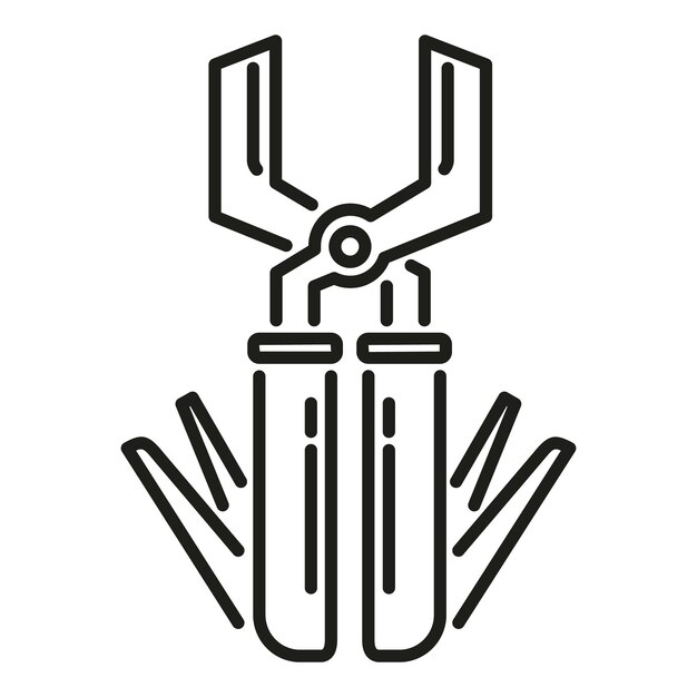 Vector de contorno de icono de cuchillo multiherramienta del ejército multibolsillo