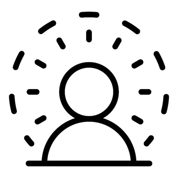 Vector de contorno de icono de curación de la mente Energía de equilibrio Beneficios para el cuerpo
