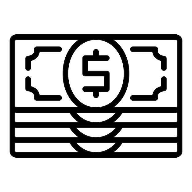 Vector de contorno de icono de dinero Enviar pago Billetera bancaria