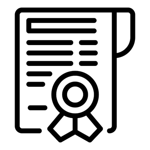 Vector de contorno de icono de diploma de química Experto en conferencias