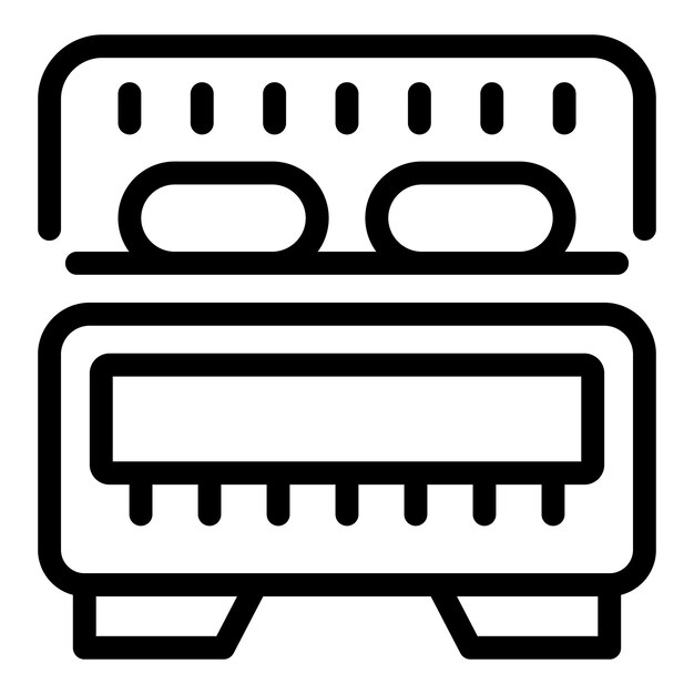 Vector de contorno del icono del dormitorio diario para dormir en el hogar todos los días