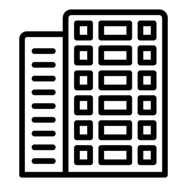 Vector de contorno del icono del edificio de la ciudad Diseño del puente