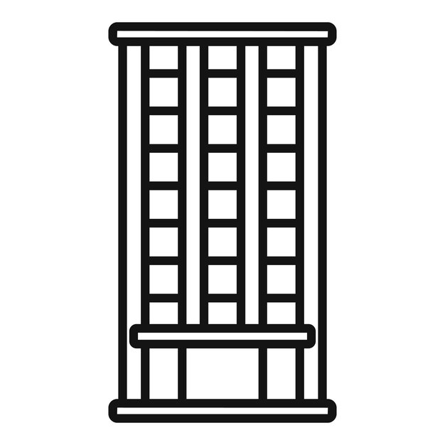 Vector de contorno de icono de edificio inmobiliario Área del plan de la calle