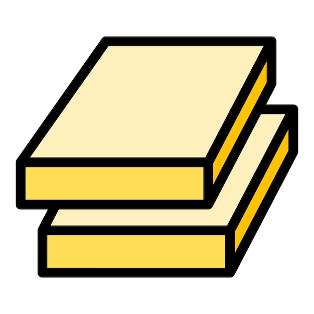 Vector de contorno de icono de elemento de madera Fábrica de trabajo Color plano del trabajador de la planta
