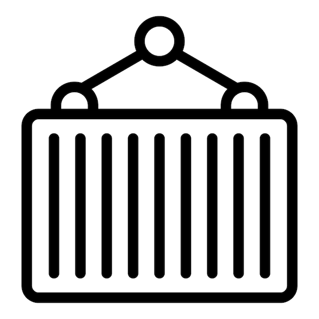 Vector de contorno del icono de elevación del contenedor Contenedor de entrega de carga
