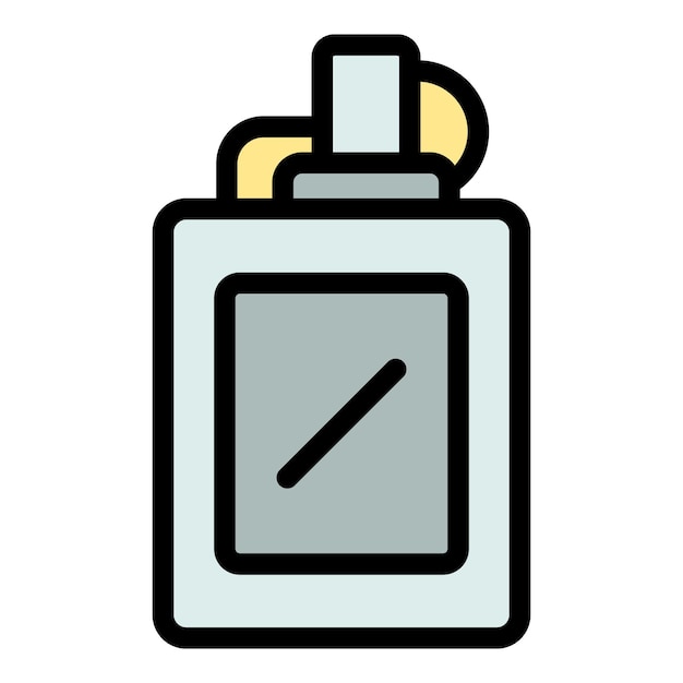 Vector de contorno de icono de encendedor antiguo Tabaco de cigarrillo Salud del fumador Color plano