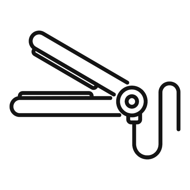 Vector de contorno del icono del enderezador de cabello Coloración del cabello