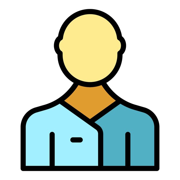 Vector de contorno del icono de la enfermera de atención El servicio de ayuda El color plano del médico de salud