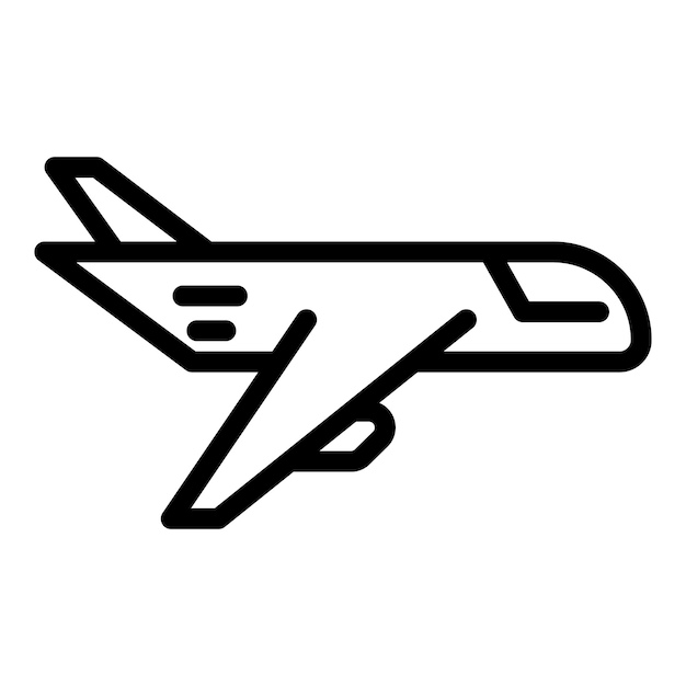 Vector de contorno de icono de entrega aérea Camioneta de remolque Carga de importación