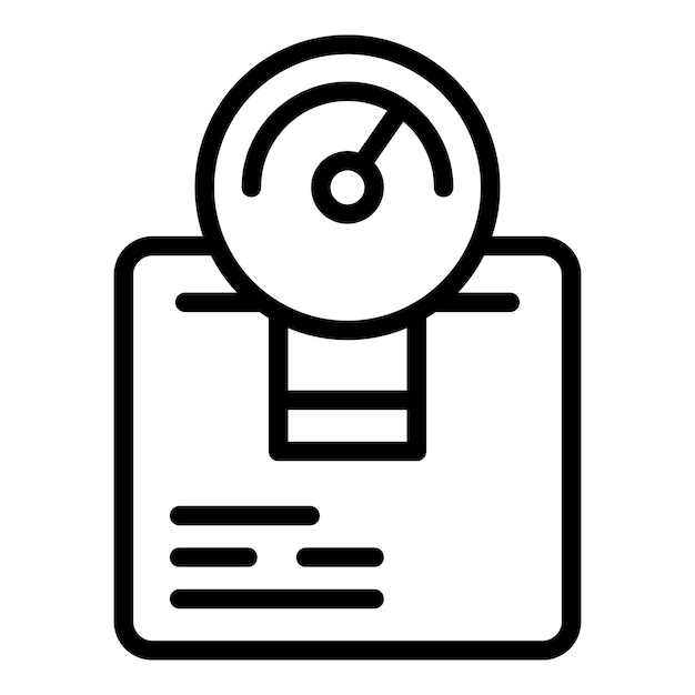 Vector de contorno del icono del envío de carga Caja de paquetes Fecha de servicio