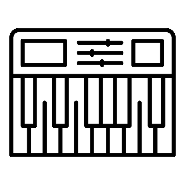 Vector de contorno del icono del equipo del sintetizador Piano de música Instrumento de audio