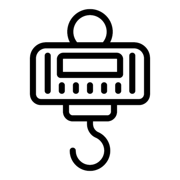 Vector de contorno del icono de la escala colgante Medición de masa
