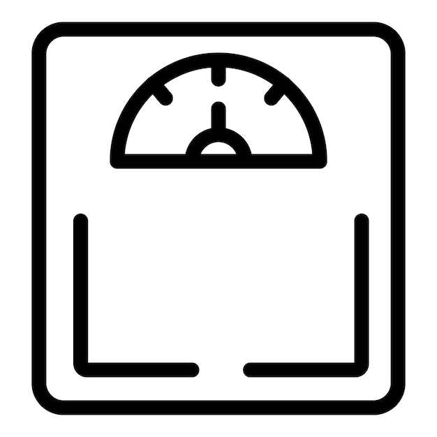 Vector de contorno de icono de escala de comida plana Instrumento culinario