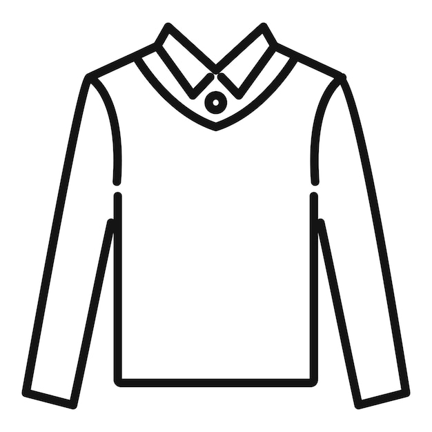 Vector de contorno de icono de espalda de moda uniforme escolar traje de vestir