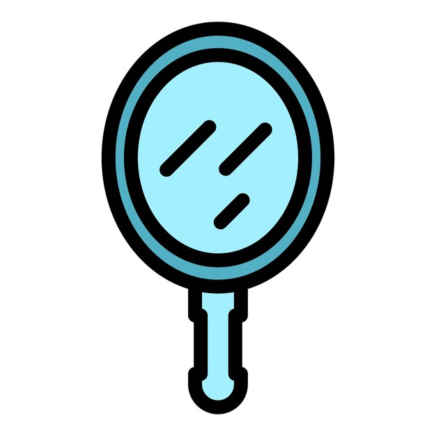 Vector de contorno del icono del espejo de afeitado Cuidado cosmético Crema para afeitar color plano