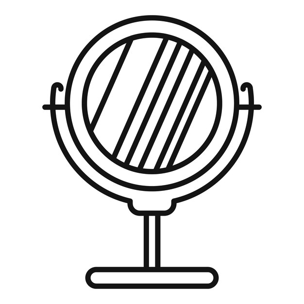 Vector de contorno de icono de espejo de moda redondo Cara de glamour