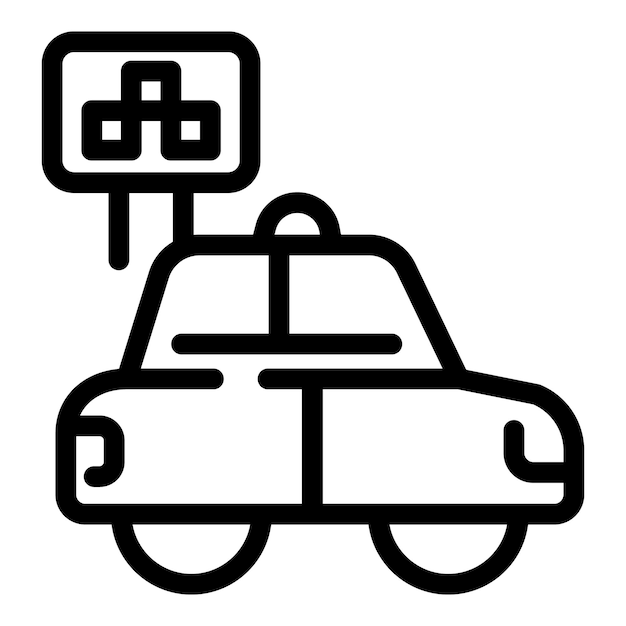 Vector de contorno del icono de la estación de taxis Estacionamiento de la ciudad
