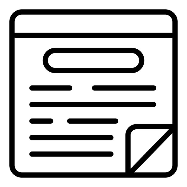 Vector de contorno de icono de estudio de caso web Éxito empresarial Aprender datos
