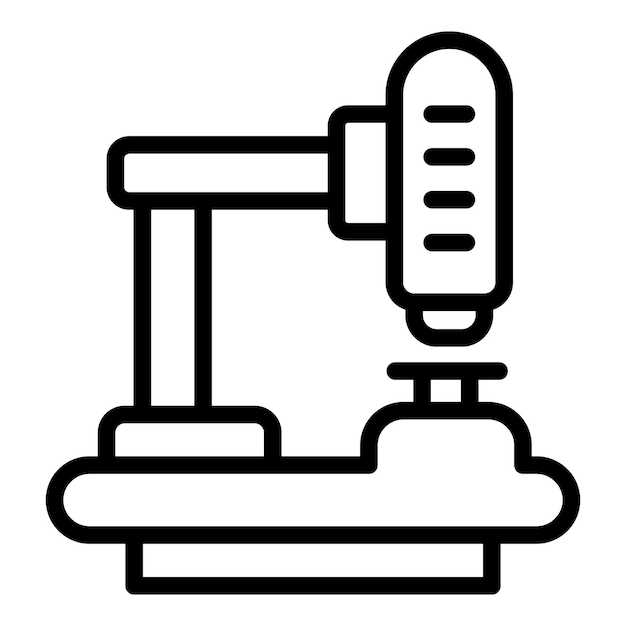 Vector de contorno de icono de estudio de microscopio Ayuda al niño Padre adolescente