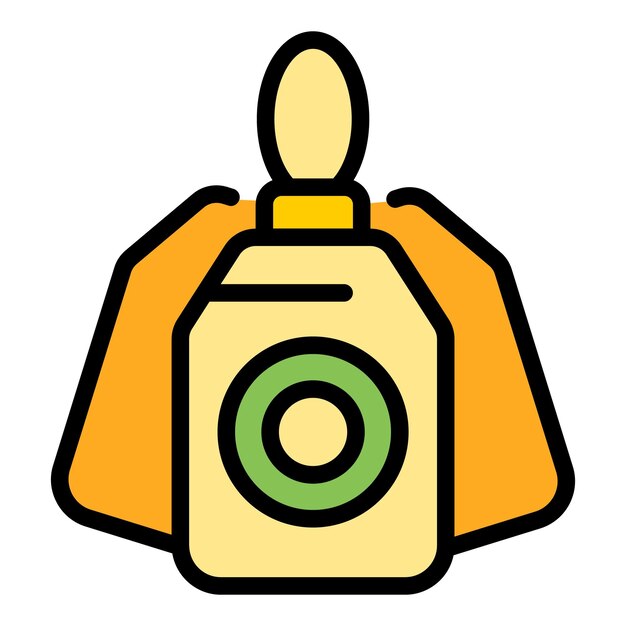 Vector de contorno de icono de etiqueta de venta Negocios especiales Mercadeo en línea color plano