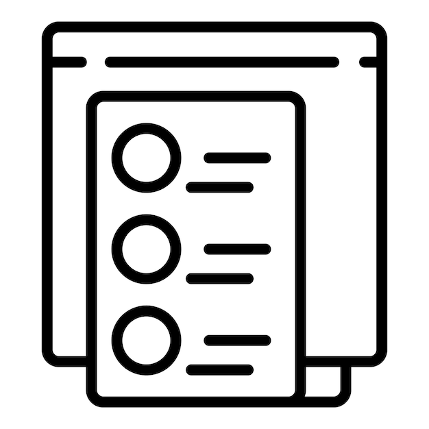 Vector de contorno de icono de examen en línea Computadora de prueba Estudio escolar