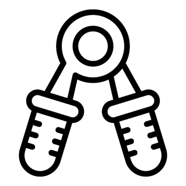 Vector de contorno de icono de expansor Agarre de mano Poder de hierro
