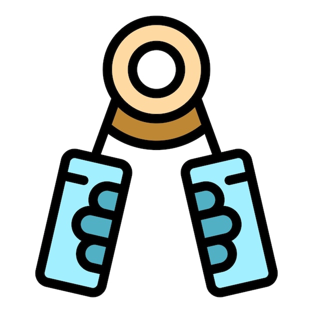 Vector de contorno del icono del expansor de hierro Elemento deportivo Color plano de la banda de actividad