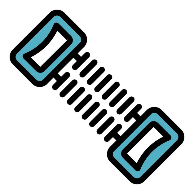 Vector de contorno del icono del expansor de la mano Elástico de agarre Entrenador deportivo de color plano