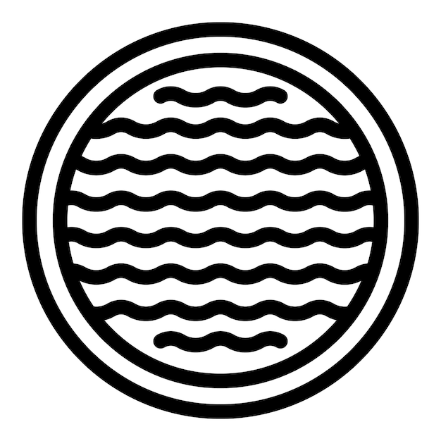 Vector de contorno del icono del felpudo de la puerta circular El felpudo decorativo de la puerta principal