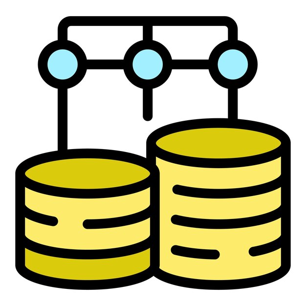 Vector de contorno del icono de finanzas de límite Pequeñas empresas Color plano del prestamista de crédito