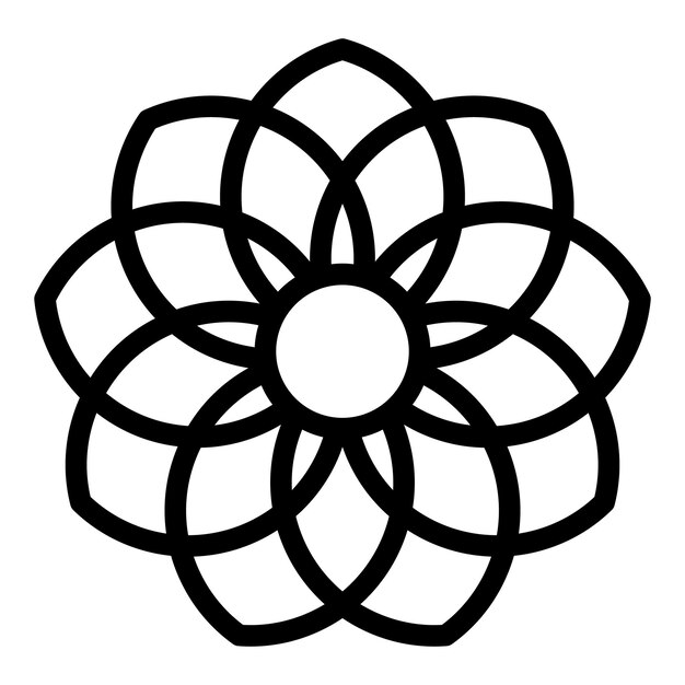 Vector de contorno del icono de la flor del spa Cera de vela Vidrio de crema
