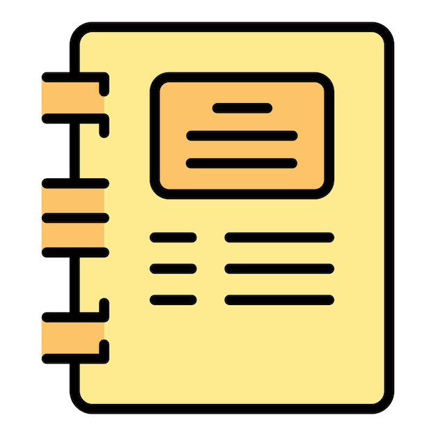 Vector de contorno del icono del flujo de trabajo del cuaderno Progreso de la flecha Gerente trabajo en equipo color plano