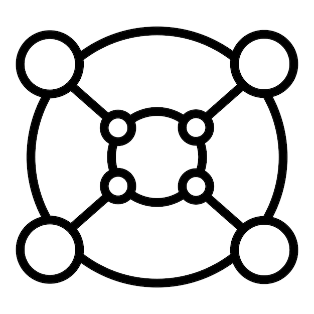 Vector de contorno del icono de la fórmula del colágeno Célula de la piel Edad ácido