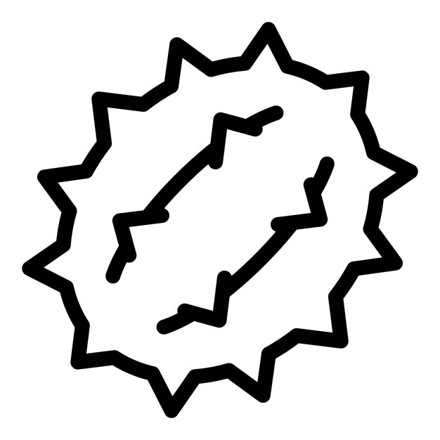 Vector de contorno del icono de la fruta Kiwano Melón de jalea