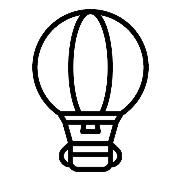 Vector de contorno de icono de globo de viaje aéreo Caminar ecoturismo Eco naturaleza