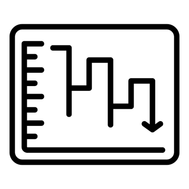 Vector de contorno de icono de gráfico bajo Estrés laboral Persona cansada