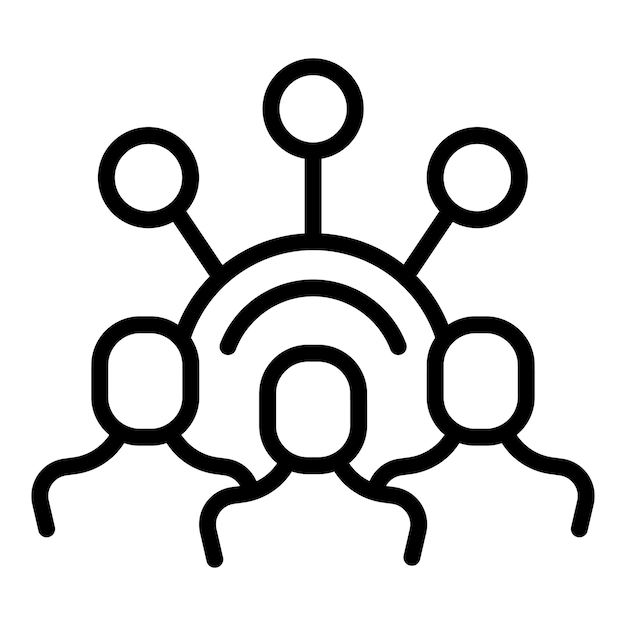Vector de contorno del icono del grupo de negocios Tiempo de trabajo Tarea de la empresa
