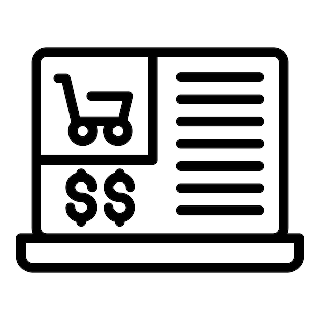 Vector de contorno del icono del informe de datos Rellene el formulario Reclamación en línea