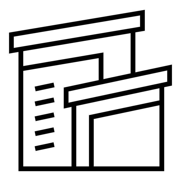 Vector de contorno de icono de inicio Casa moderna Bienes raíces