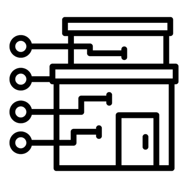 Vector de contorno de icono de innovación tecnológica para el hogar Control remoto inteligente
